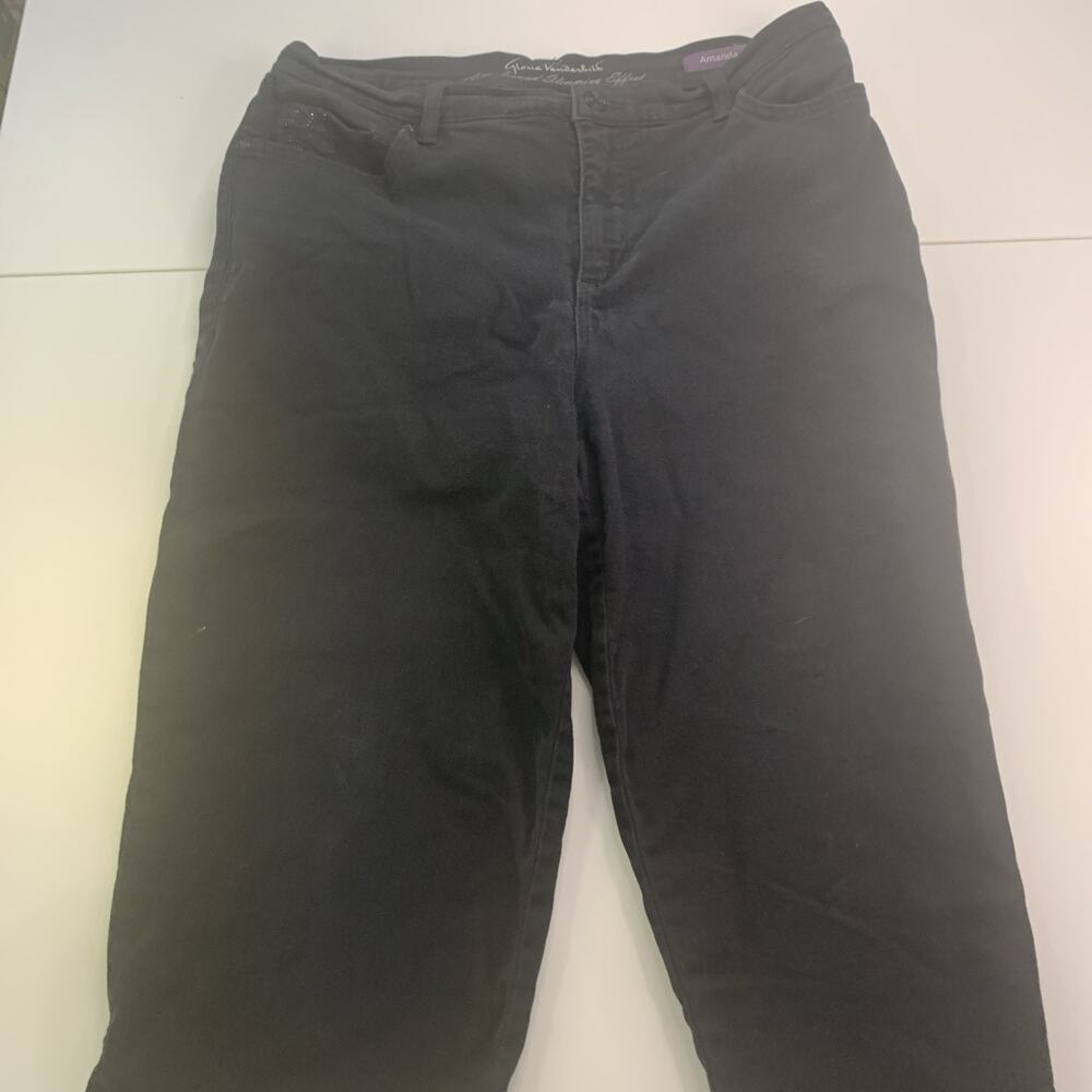 Gloria Vanderbilt Amanda Capris Size 12 Womens Black